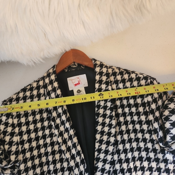 Vintage Oversized Wool Silk Plaid Boyfriend Blazer Jacket Preppy Academia Medium - Picture 13 of 14